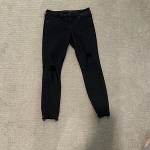 Old Navy Women's Black Ripped Skinny Jeans